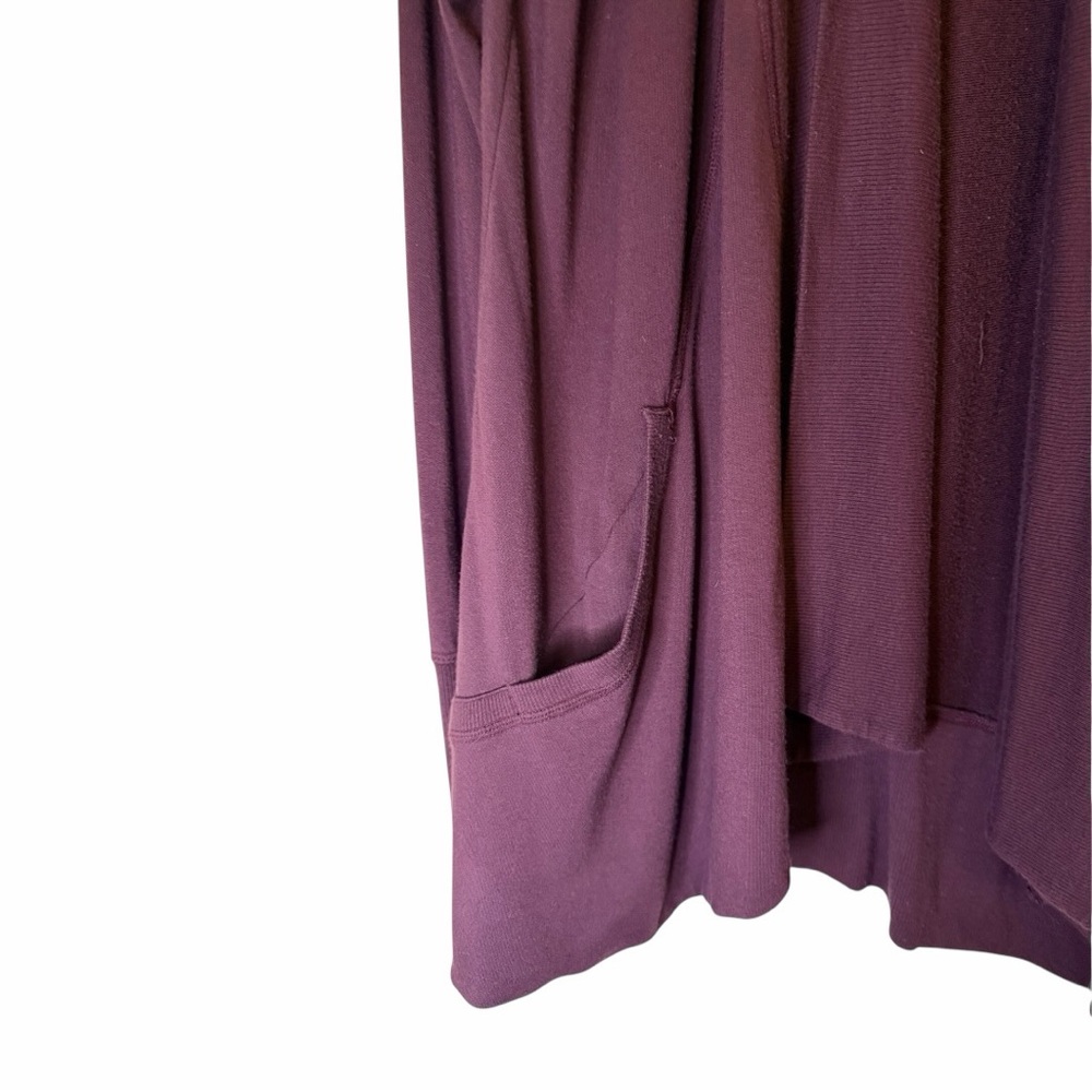 Athleta Open-Front Drape Cardigan - Plum - Picture 3 of 15